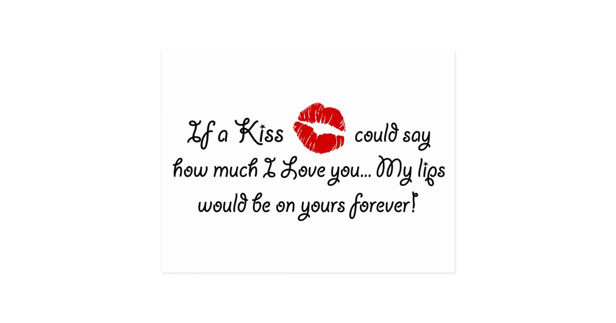 Carte Postale Citation Romance De Baiser D Amour De Citation Zazzle Fr