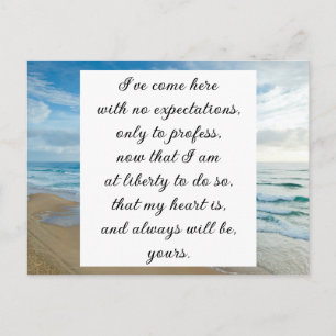 Carte Postale Citation romantique Blue Ocean Sea Sky Jane Austen