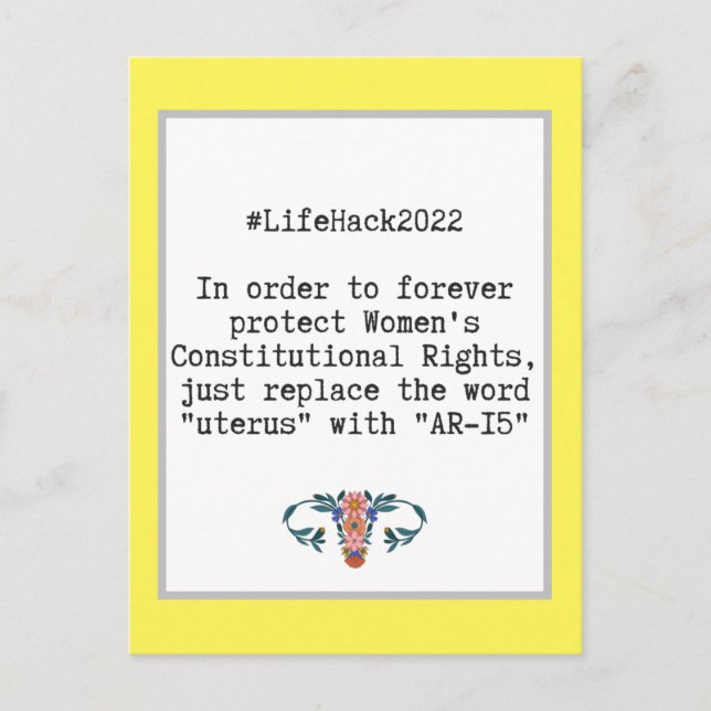 Carte Postale Citation sarcastique des droits constitutionnels d (Devant)