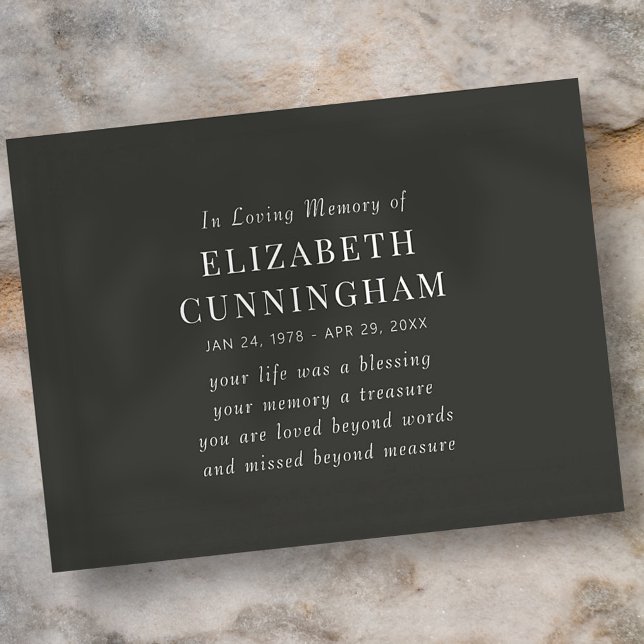 Carte Postale Citation simple moderne de mémorial en mémoire aff (Créateur téléchargé)