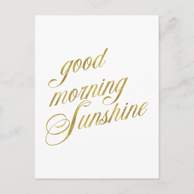 Carte Postale Citation Sunshine Good Morning Citations Faux Gold (Devant)