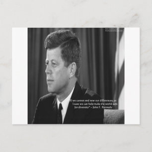 Carte Postale Citation sur la différence/diversité JFK