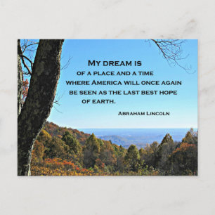 Carte Postale Citation sur l'Amérique par Abraham Lincoln