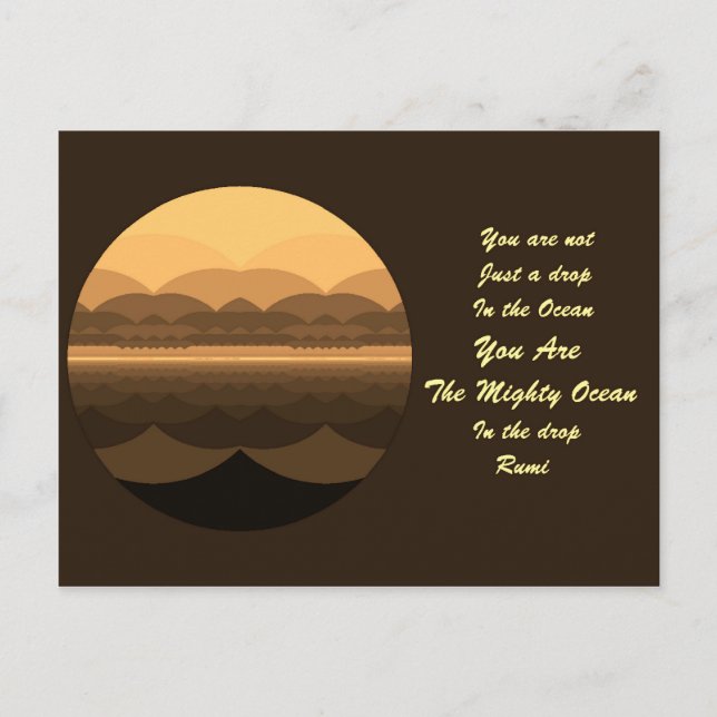 Carte postale Citation Vie Rumi. Conception Mandal (Devant)