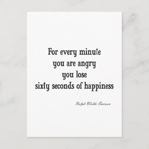 Carte Postale Citation vintage Emerson Inspirational Happiness