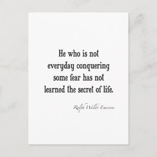 Carte Postale Citation vintage Emerson Inspirational Secret of L