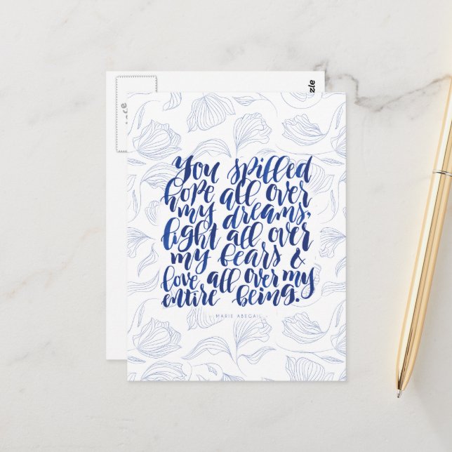 Carte Postale Citations amoureuses : Tu as renversé l'espoir par (Devant/Arrière en situation)