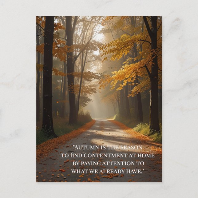 Carte Postale Citations d'automne Forêts Arbres Feuille façons (Devant)