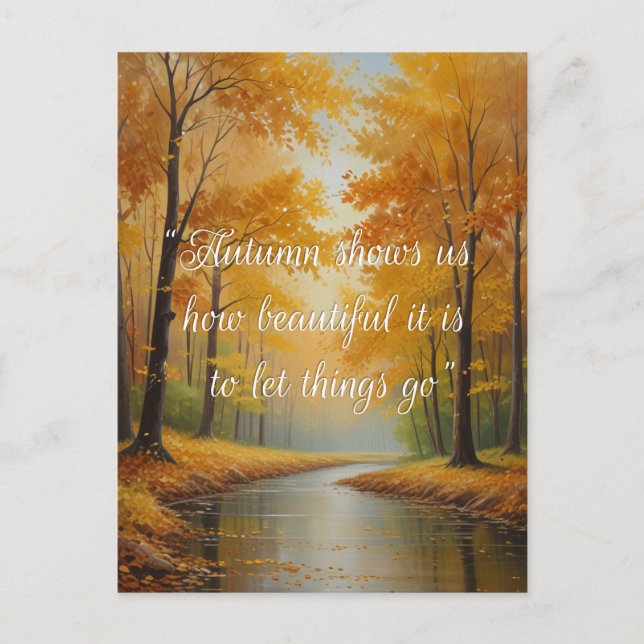 Carte Postale Citations d'automne Forêts Arbres Feuille façons (Devant)