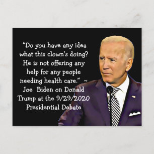 Carte Postale Citations de Biden sur le plan de santé de Trump