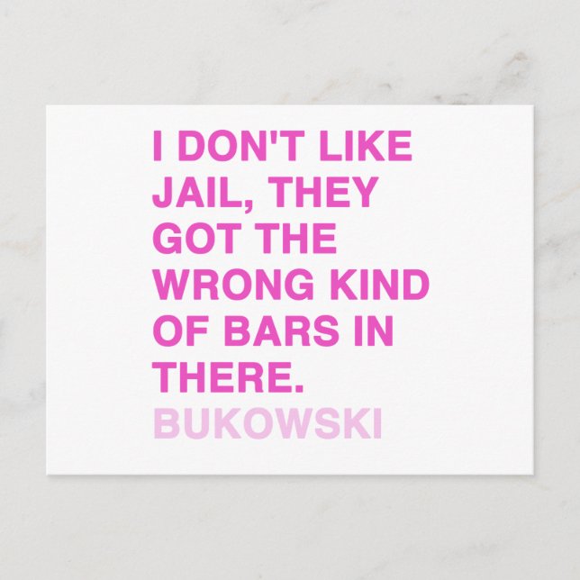 Carte Postale Citations de Charles Bukowski (Devant)