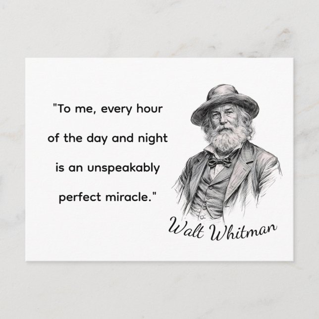 Carte Postale Citations de Walt Whitman pour la vie (Devant)