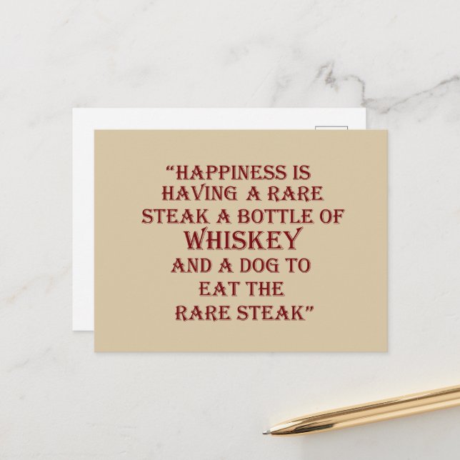 Carte Postale Citations de whisky drôles cadeaux de citations d' (Devant/Arrière en situation)