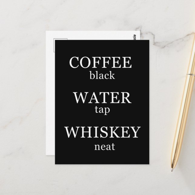 Carte Postale Citations de whisky drôles cadeaux de citations d' (Devant/Arrière en situation)
