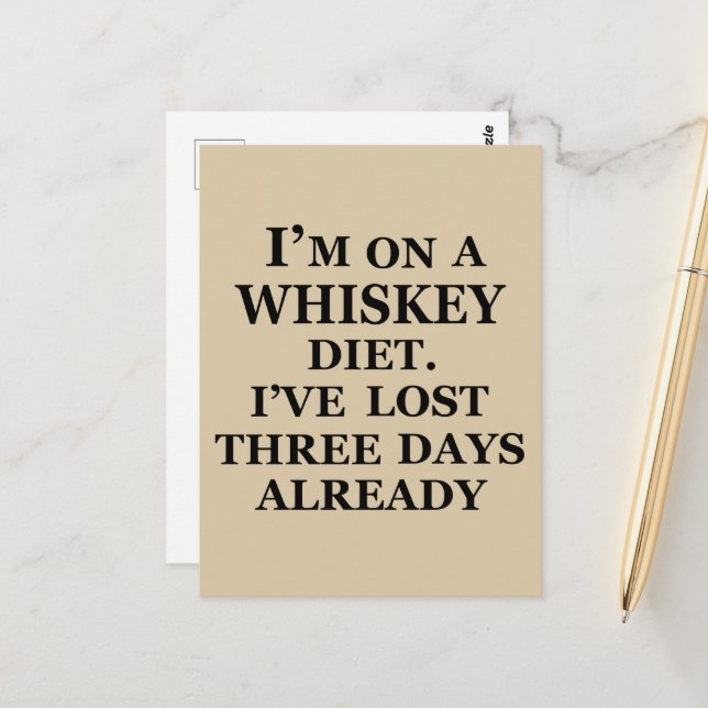 Carte Postale Citations de whisky drôles cadeaux de dictons d'al (Devant/Arrière en situation)