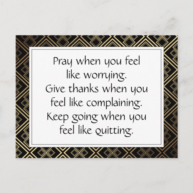 Carte Postale Citations d'encouragement à la vie inspirationnell (Devant)