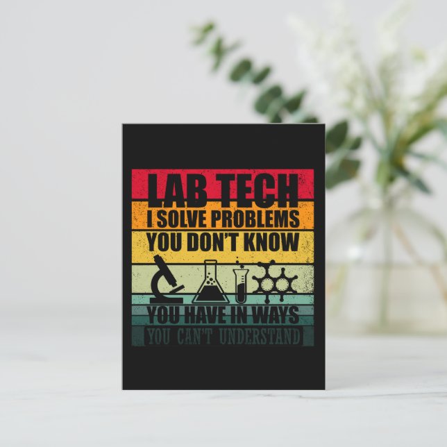 Carte Postale Citations drôles de techniciens de laboratoire hum (Debout devant)