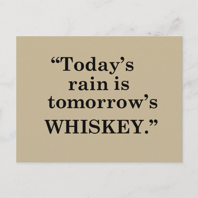 Carte Postale Citations drôles de whisky sur le thème de la bois (Devant)