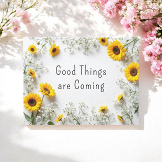 Carte Postale Citations Inspirantes Fleurs de soleil jaunes