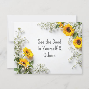 Carte Postale Citations Inspirationnelles Bonne Fleurs Jaunes