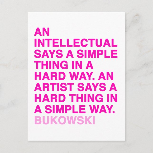 Carte Postale Citations par Charles Bukowski (Devant)