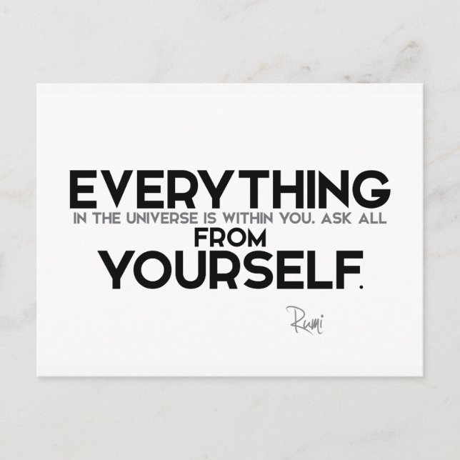 Carte Postale CITATIONS : Rumi : Chez vous (Devant)