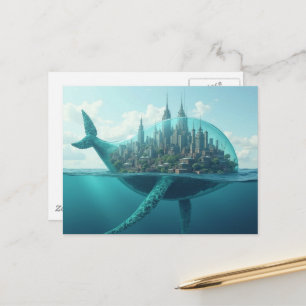 Carte Postale Cité Baleine Surréaliste