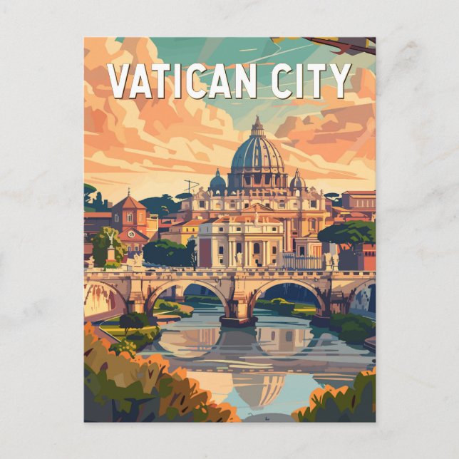 Carte Postale Cité du Vatican Voyage Art Vintage (Devant)