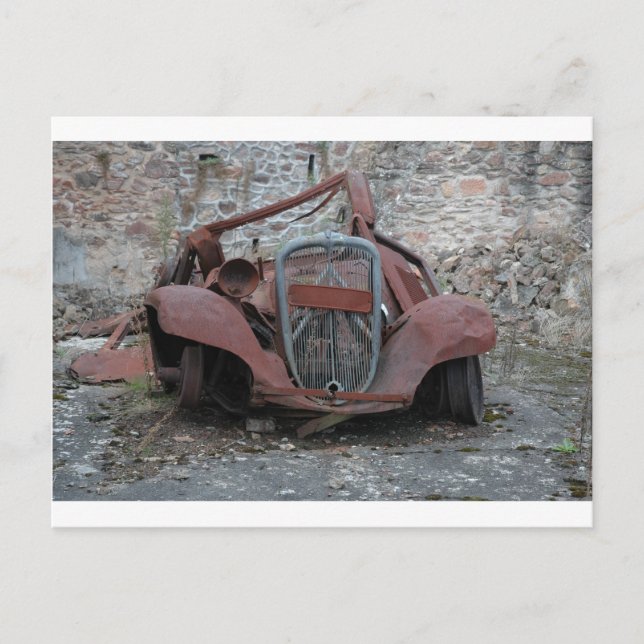 Carte Postale Citroen à Oradour France (Devant)