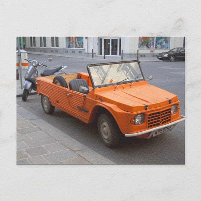 Carte Postale Citroën Méhari Orange (Devant)
