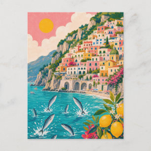 Carte Postale Citron Méditerranéen de la Côte d'Amalfi Sardine I
