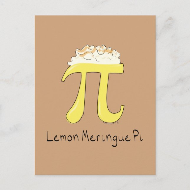 Carte postale Citron Meringue Pi Cute Math Pi Day (Devant)