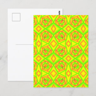 Carte Postale Citron Vert Orange Jaune Dégradé Design Abstrait