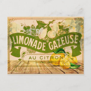 Carte Postale Citronnade française vintage Été Citrus Citrons