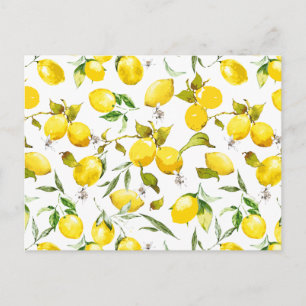 Carte Postale citrons d'aquarelle 5