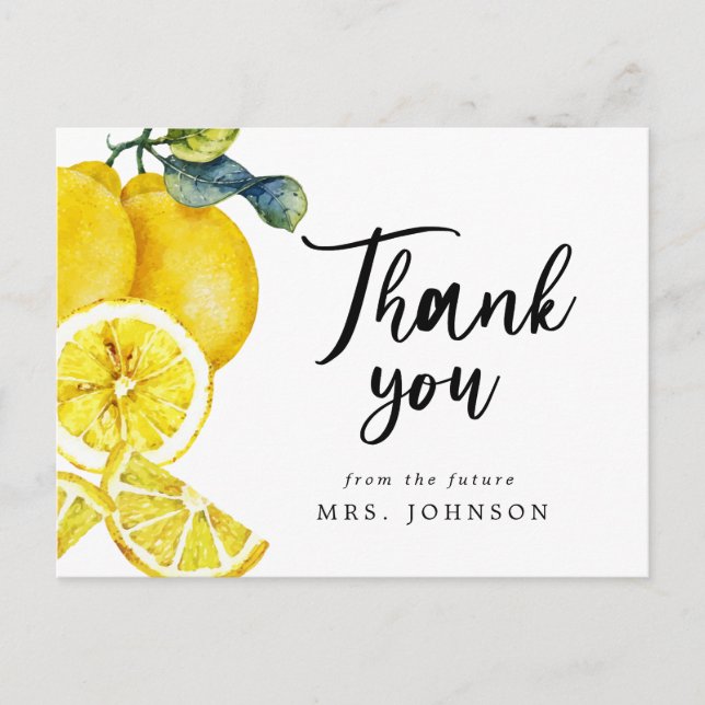 Carte Postale Citrons d'été Merci Cadeaux de Mariage (Devant)