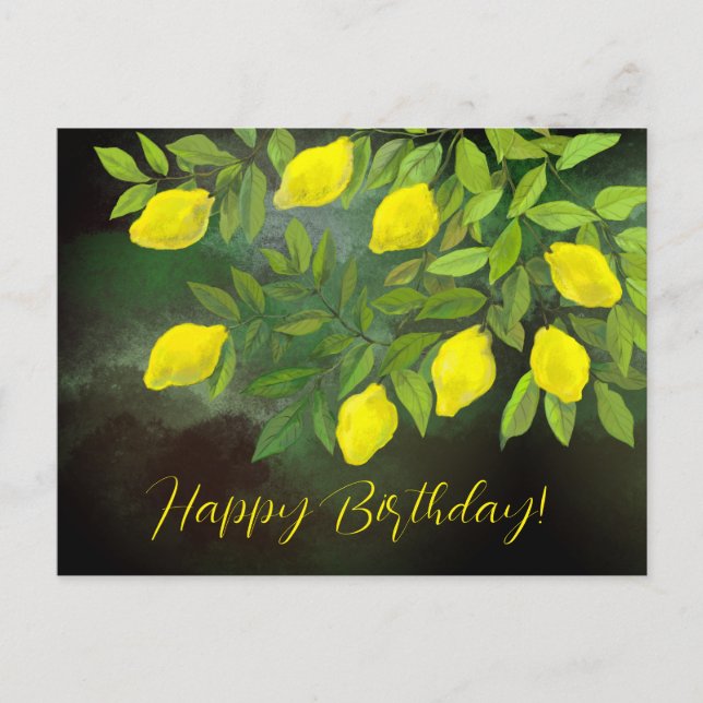 Carte Postale Citrons jaunes et branches (Devant)