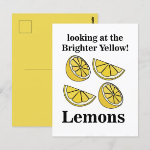 Carte Postale Citrons regardant les citrons jaunes plus lumineux