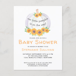 Carte postale citrouille Baby shower Invitation