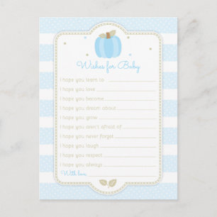 Carte Postale Citrouille bleu Baby Boy Shower Wings for Baby