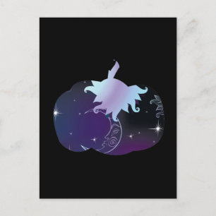 Carte Postale Citrouille bleu foncé