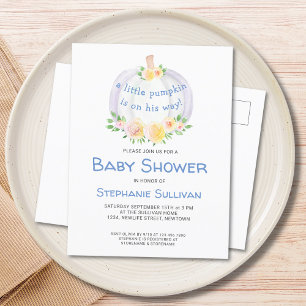 Carte postale citrouille Boys Baby shower Invitati