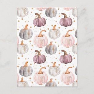 Carte Postale citrouille d'aquarelle motif