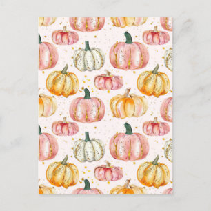 Carte Postale citrouille d'aquarelle motif