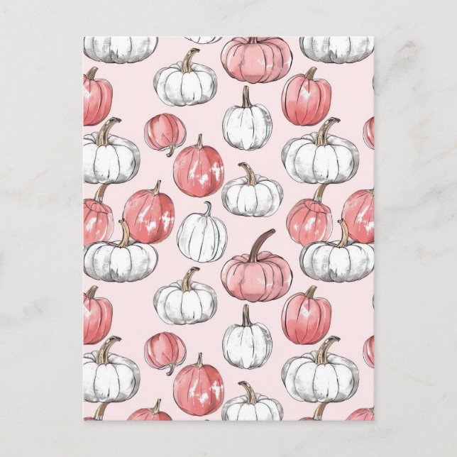Carte Postale citrouille d'aquarelle motif (Devant)