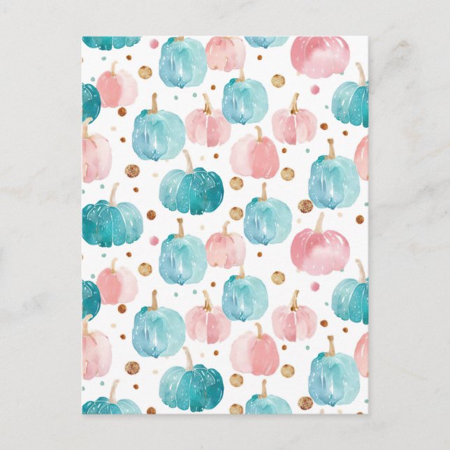Carte Postale citrouille d'aquarelle motif (Devant)