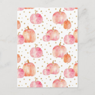 Carte Postale citrouille d'aquarelle motif