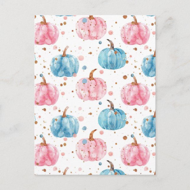 Carte Postale citrouille d'aquarelle motif (Devant)