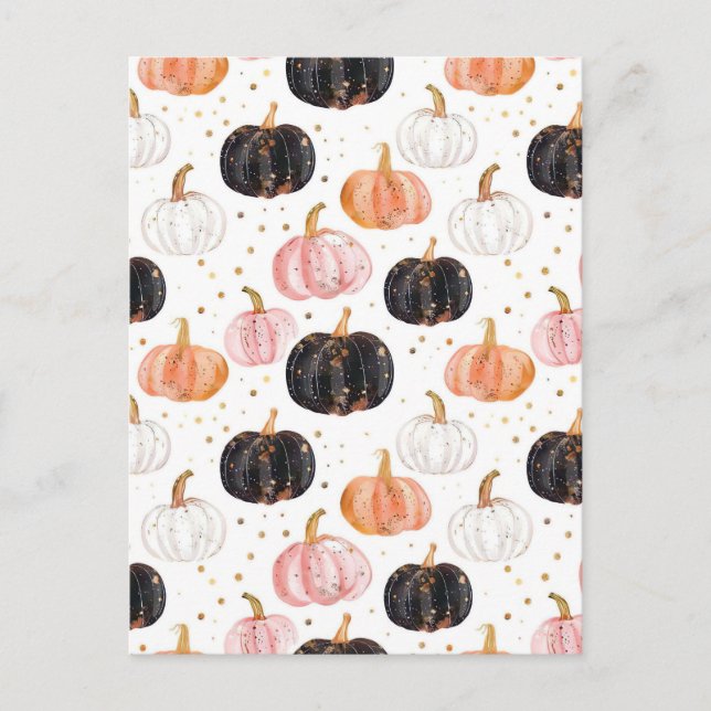 Carte Postale citrouille d'aquarelle motif (Devant)