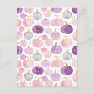 Carte Postale citrouille d'aquarelle motif